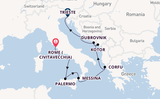 Mediterranean from Rome (Civitavecchia), Italy with the Oosterdam