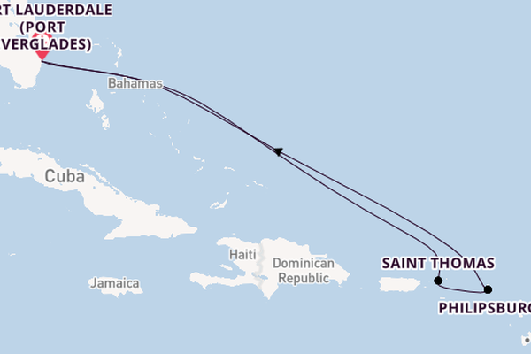 Eastern Caribbean from Fort Lauderdale (Port Everglades), Florida with the Sun Princess