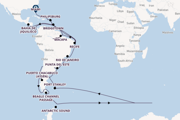 Antarctica, Rio Carnival, the Amazon & Caribbean Journey