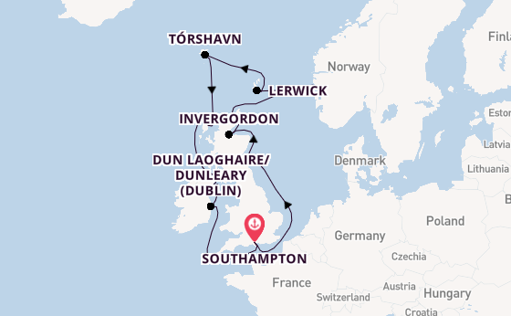 British Isles from Southampton, England with the Seven Seas Grandeur