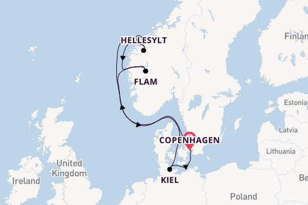 Norway from Copenhagen, Denmark with the MSC Euribia