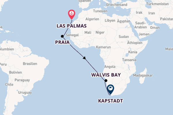 Südafrika ab Las Palmas, Gran Canaria auf AIDAprima