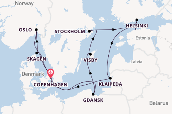 Norway from Copenhagen, Denmark with the Regal Princess