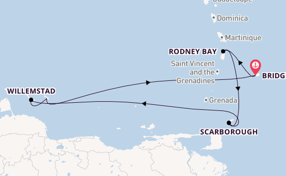 Zuidelijke Caraïben vanaf Bridgetown, Barbados met de Seabourn Ovation