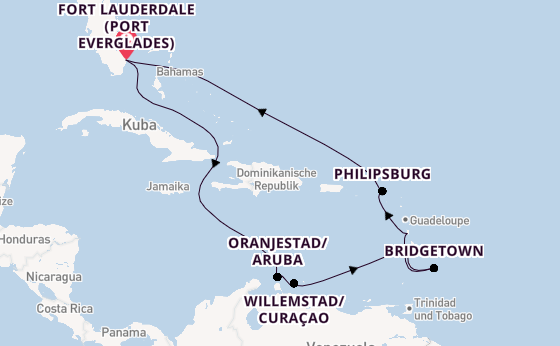 Karibik ab Fort Lauderdale (Port Everglades), USA auf der Caribbean Princess