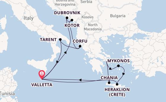 Mediterranean Sea from Valletta, Malta with the Azura