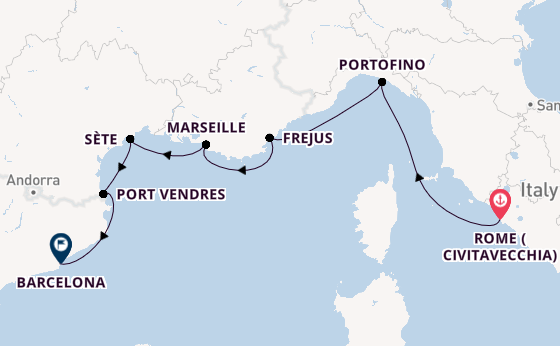 Western Mediterranean from Rome (Civitavecchia), Italy with the Seabourn Ovation 