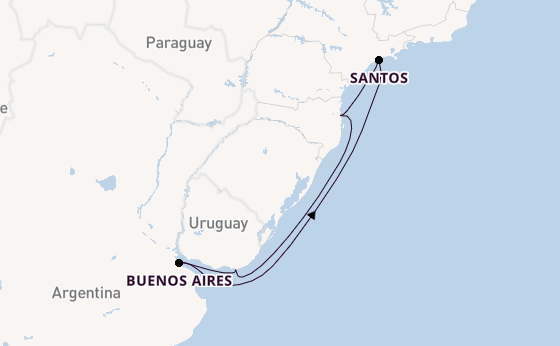 South America from Camboriu, Brazil with the MSC Seaview