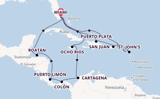 Karibik ab Miami auf der MSC Poesia