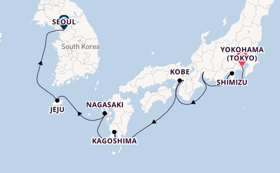 Japan from Yokohama (Tokyo), Japan with the Norwegian Jade