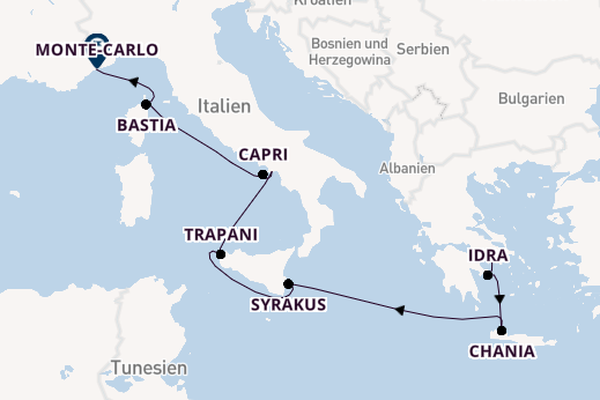 Mittelmeer ab Piräus (Athen), Griechenland auf der EUROPA