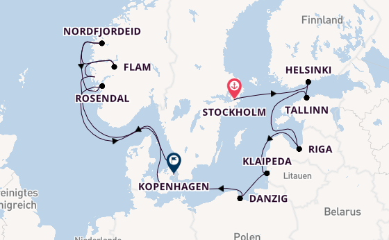 Norwegen ab Stockholm, Schweden auf der Silver Nova