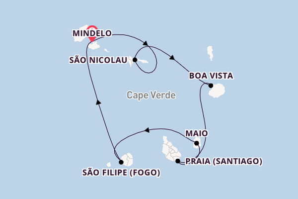 Portugal vanaf Mindelo, Kaapverdië met de Le Ponant