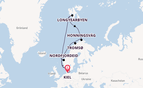 Norwegen ab Kiel, Deutschland auf der Mein Schiff 7