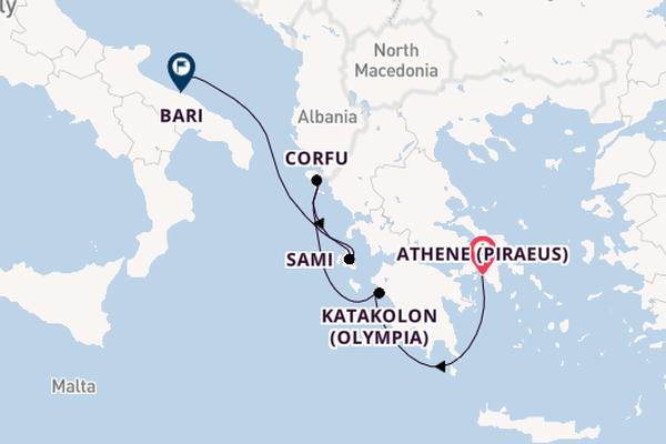 Oostelijke Middellandse Zee vanaf Athene (Piraeus), Griekenland met de MSC Sinfonia