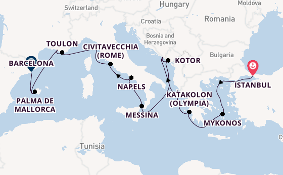 Middellandse Zee vanaf Istanbul, Turkije met de Allura