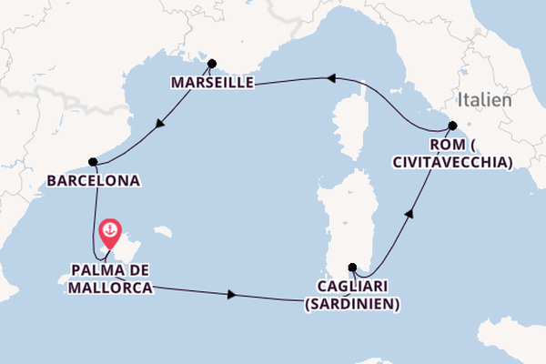 Westliches Mittelmeer ab Palma de Mallorca, Spanien auf AIDAcosma