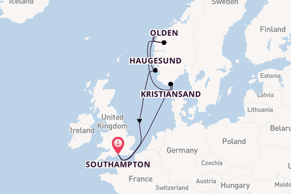 Norway from Southampton, England with the Disney Wish