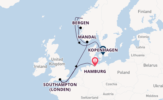 Noorwegen vanaf Hamburg, Duitsland met de EXPLORA IV