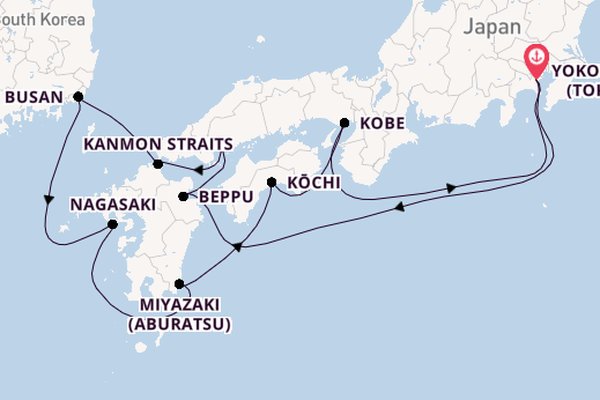 Japan from Yokohama (Tokyo), Japan with the Diamond Princess