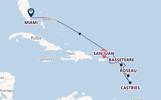Karibik ab San Juan, Puerto Rico auf der Vision of the Seas