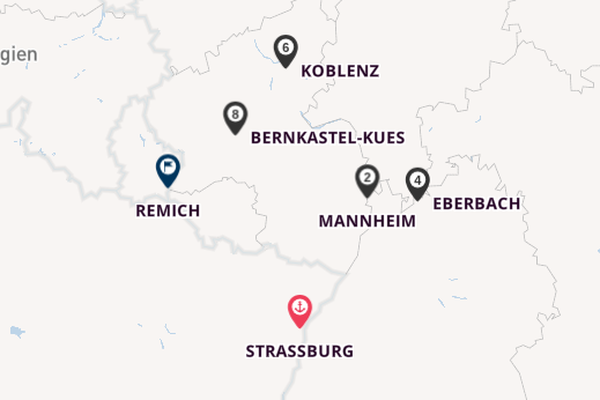 Rhein ab Strassburg, Frankreich auf der MS Leonardo da Vinci