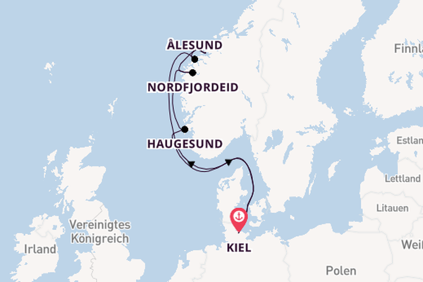 Norwegen ab Kiel, Deutschland auf der Mein Schiff Relax
