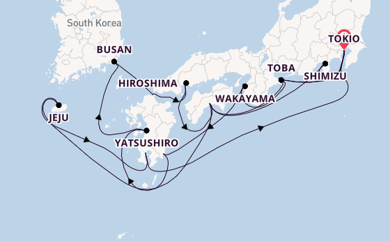 Japan vanaf Tokio, Japan met de Sapphire Princess