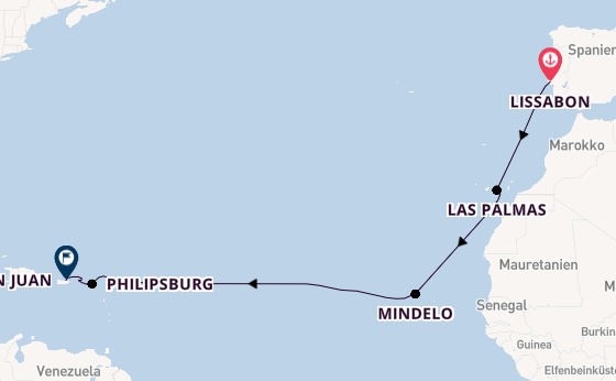 Östliche Karibik ab Lissabon, Portugal auf der Norwegian Viva
