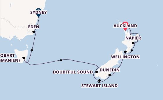 Neuseeland ab Deutschland auf der Silver Moon