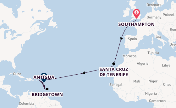 Caribbean from Southampton, England with the Iona