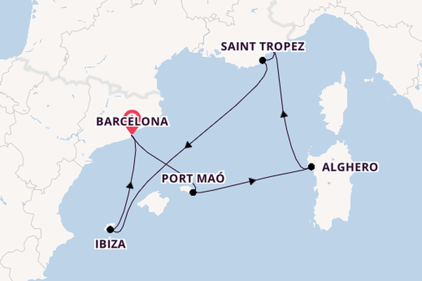 Westelijke Middellandse Zee vanaf Barcelona, Spanje met de EXPLORA I