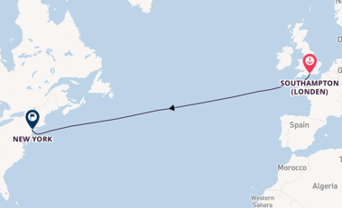 trans-Atlantisch vanaf Southampton (Londen), Engeland met de Queen Victoria