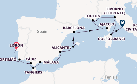 Western Mediterranean from Lisbon, Portugal with the Seven Seas Prestige