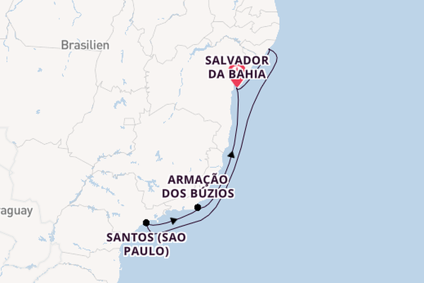 Brasilien ab Salvador da Bahia, Brasilien auf der MSC Virtuosa