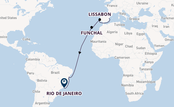 trans-Atlantisch vanaf Valencia, Spanje met de MSC Musica