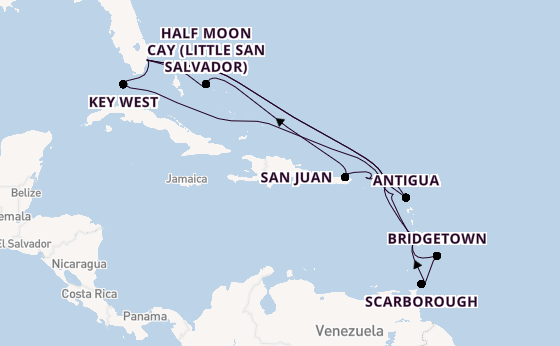 Caribbean from Fort Lauderdale (Port Everglades), Florida, USA with the Nieuw Amsterdam