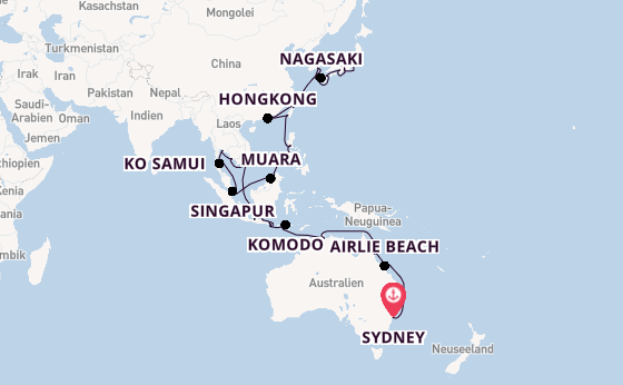 Südostasien ab Sydney auf der Riviera