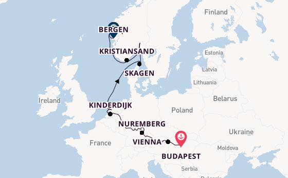 Danube River, Europe from Budapest, Hungary with the Viking Vili 