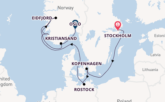 Noorwegen vanaf Stockholm, Zweden met de MSC Magnifica