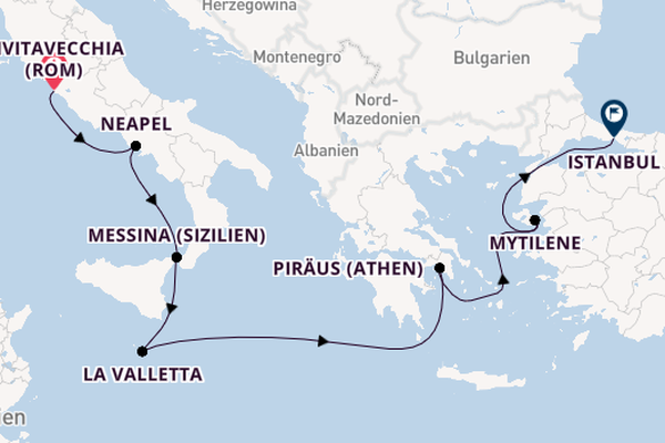 Oceania Sirena - Luxus & Genuss von Rom bis Istanbul