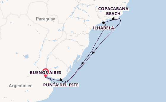 Südamerika ab Buenos Aires, Argentinien auf der MSC Splendida