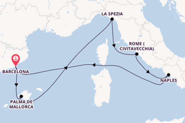 Western Mediterranean from Barcelona, Spain with the Allure of the Seas