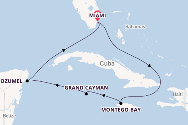 Western Caribbean from Miami, Florida with the Carnival Horizon