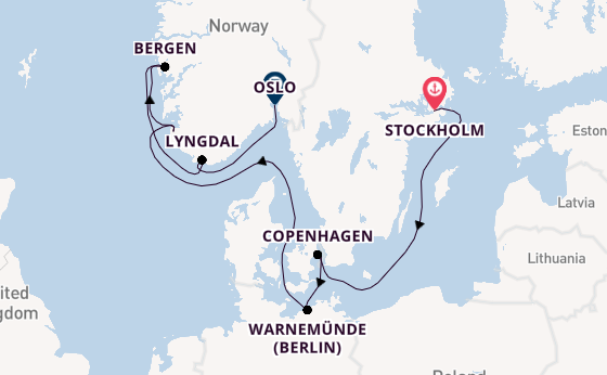 Norway from Stockholm, Sweden with the MSC Magnifica