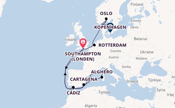 Westelijke Middellandse Zee vanaf Southampton (Londen), Engeland met de Regal Princess