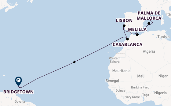 Mediterranean Sea from Barcelona, Spain with the Seabourn Ovation 
