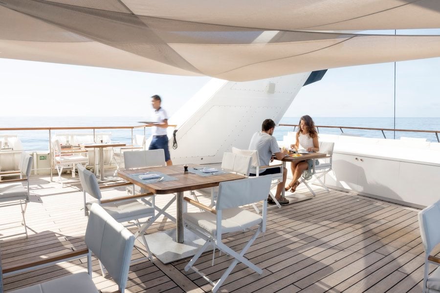 Westelijke Middellandse Zee vanaf Dubrovnik, Kroatië met de Le Ponant