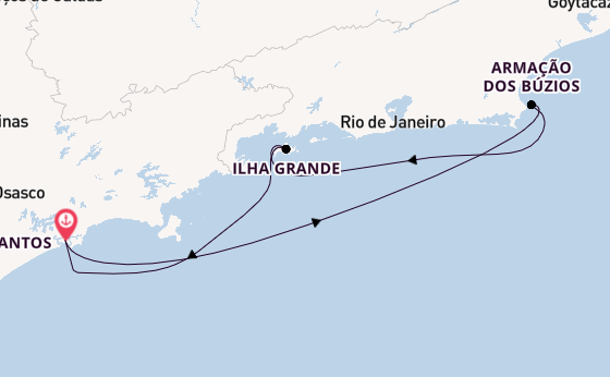 Brazilië vanaf Santos, Brazilië met de MSC Divina