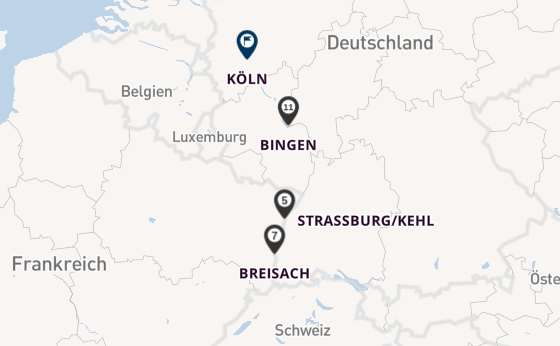 Rhein ab Königswinter, Deutschland auf der Anesha